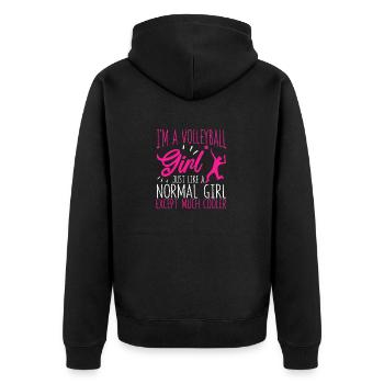 Je suis une fille de volley-ball Sport de plage amusant - Veste à capuche bio Premium Unisexe - noir - Dos - Nico (187cm)