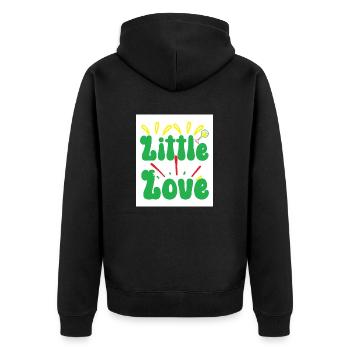 Little love - Unisex Premium Organic Zip Hoodie - black - Back - Nico (187cm)
