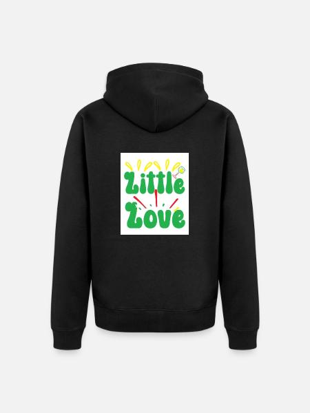 Little love - Unisex Premium Organic Zip Hoodie - black