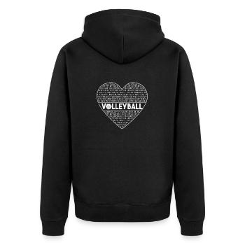 Volleyball Lover Heart Sports Joueur sportif - Veste à capuche bio Premium Unisexe - noir - Dos - Nico (187cm)