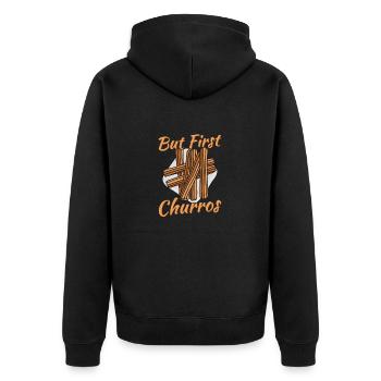 Mais premier dessert de pâtisserie latine aux churros - Veste à capuche bio Premium Unisexe - noir - Dos - Nico (187cm)