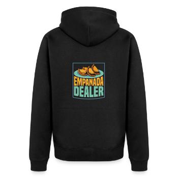 Empanada Dealer Food Dessert Latin Pastry - Unisex Premium Bio Zip Hoodie - Schwarz - Hinten - Nico (187cm)
