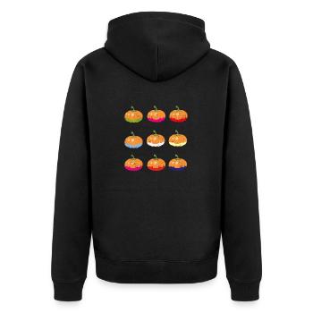 Kürbis Retro Fall Lover Lustig Herbst Kunstwerk - Unisex Premium Bio Zip Hoodie - Schwarz - Hinten - Nico (187cm)