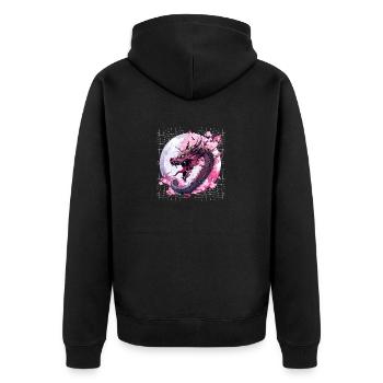 Dragon Japonais Cool Oriental Dragon Asiatique Humour - Veste à capuche bio Premium Unisexe - noir - Dos - Nico (187cm)