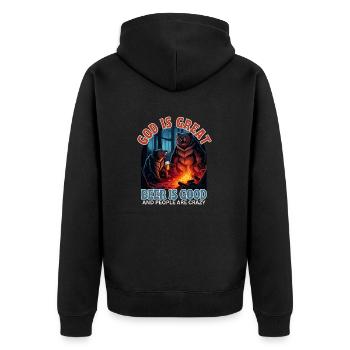 La bière est bonne et les gens sont entravés - Veste à capuche bio Premium Unisexe - noir - Dos - Nico (187cm)