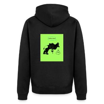 BRACHVOGEL KLANG - Unisex Premium Bio Zip Hoodie - Schwarz - Hinten - Nico (187cm)