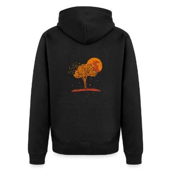 Pleine Lune Troupeau Oiseaux Montagne Faune Nature Rétro - Veste à capuche bio Premium Unisexe - noir - Dos - Nico (187cm)