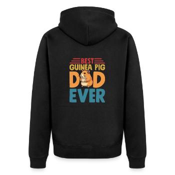Best Guinea Pig Dad Ever Cavy Lover Rodent - Unisex Premium Organic Zip Hoodie - black - Back - Nico (187cm)