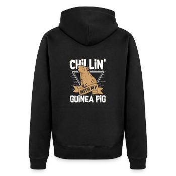 Chillin' With My Guinea Pig Cavy Lover Rodent - Unisex Premium Organic Zip Hoodie - black - Back - Nico (187cm)