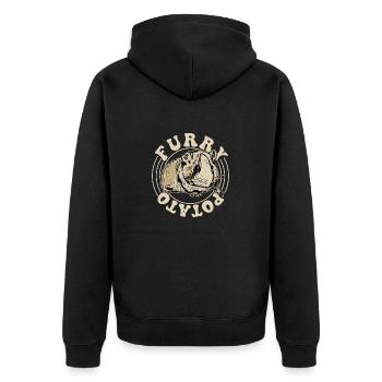 Furry Potato Cavy Lover Guniea Pig Rodent - Unisex Premium Organic Zip Hoodie - black - Back - Nico (187cm)