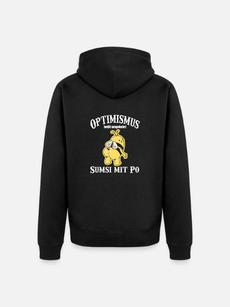 optimismus Bee Biene - Unisex Premium Bio Zip Hoodie - Schwarz