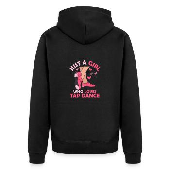 Just A Girl Who Loves Tap Dance Tap Dancer Tap Dan - Unisex Premium Bio Zip Hoodie - Schwarz - Hinten - Nico (187cm)