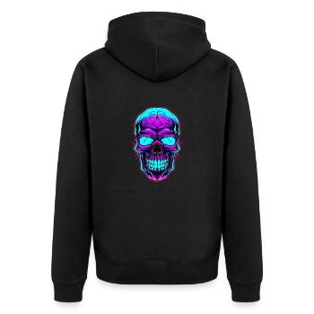 Gothic Skull Fashion: Libérez votre côté obscur avec - Veste à capuche bio Premium Unisexe - noir - Dos - Nico (187cm)