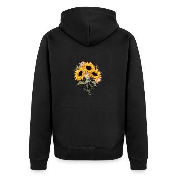 Bouquet de tournesol Amoureux Mignon Fleurs Jaunes Humour - Veste à capuche bio Premium Unisexe - noir - Dos - Nico (187cm)