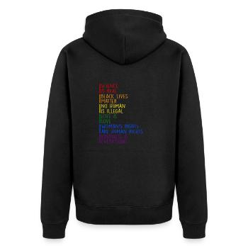 Gay Pride Science Is Real Black Lives Matter - Unisex Premium Organic Zip Hoodie - black - Back - Nico (187cm)