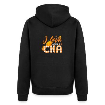 J’adore être un Cna Pumpkin Autumn - Veste à capuche bio Premium Unisexe - noir - Dos - Nico (187cm)