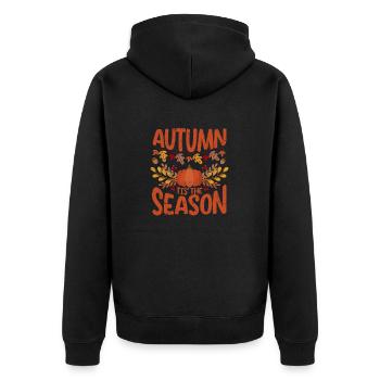 Automne Tis' La saison Citrouille Action de grâce - Veste à capuche bio Premium Unisexe - noir - Dos - Nico (187cm)