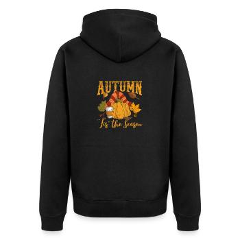 Automne Tis' La saison Citrouille Action de grâce - Veste à capuche bio Premium Unisexe - noir - Dos - Nico (187cm)