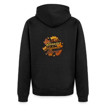 Brise d’automne Feuilles d’automne Feuille d’érable Action de grâce - Veste à capuche bio Premium Unisexe - noir - Dos - Nico (187cm)