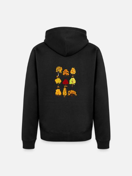 Halloween, Autunno, Alberi, Autunno, Stagione, Foglie, Foglia - Felpa con cappuccio ecologica premium unisex - nero
