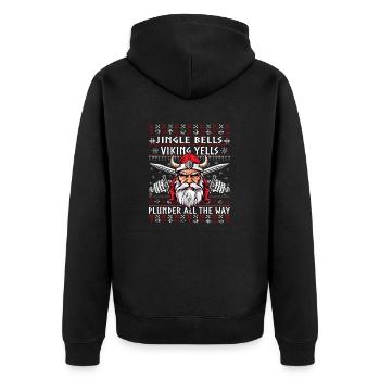 Drôle Jingle Bells Viking Noël Pull moche - Veste à capuche bio Premium Unisexe - noir - Dos - Nico (187cm)