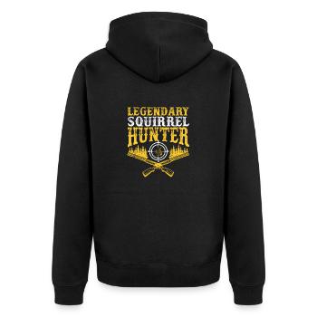 Legendary Squirrel Hunter Funny Hunt Vintage - Unisex Premium Organic Zip Hoodie - black - Back - Nico (187cm)