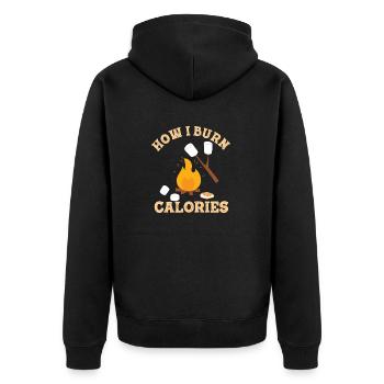 Marshmallow s’mores camping fitness gym workout - Veste à capuche bio Premium Unisexe - noir - Dos - Nico (187cm)