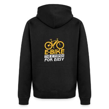 E-Bike The E Stands For Easy Pedelec Electric - Unisex Premium Organic Zip Hoodie - black - Back - Nico (187cm)