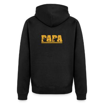 Papa Chasse au chevreuil Fête des pères Papa Amateur de plein air - Veste à capuche bio Premium Unisexe - noir - Dos - Nico (187cm)