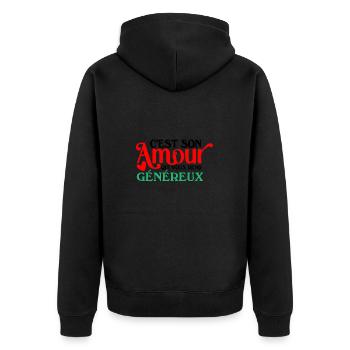 C'est son amour - Veste à capuche bio Premium Unisexe - noir - Dos - Nico (187cm)