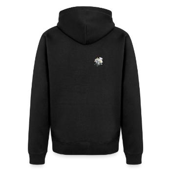 Floral Vintage Patch Lover Cool Daisy Flowers Pun - Unisex Premium Organic Zip Hoodie - black - Back - Nico (187cm)