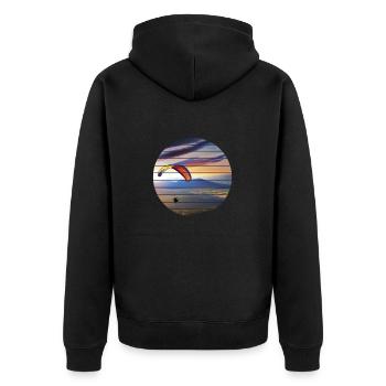Paragleiter Paragliding Gleitschirmfliegen - Unisex Premium Organic Zip Hoodie - black - Back - Nico (187cm)
