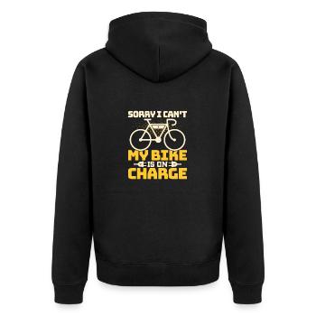 Sorry I Can't My Bike Is On Charge Pedelec Electri - Unisex Premium Organic Zip Hoodie - black - Back - Nico (187cm)