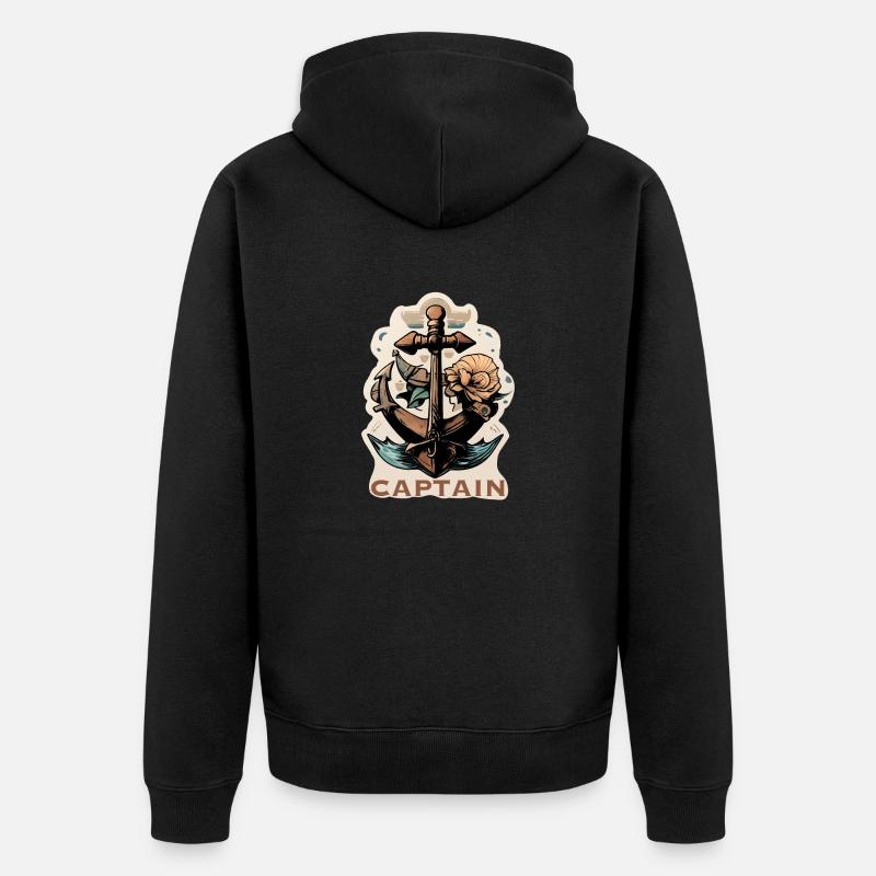 Capitaine - Veste à capuche bio Premium Unisexe - noir