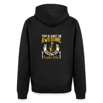 Voici à quoi ressemble un grand artisan Achèvement du travail - Veste à capuche bio Premium Unisexe - noir - Dos - Nico (187cm)