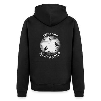 Alexander Geburtstag Alex - Unisex Premium Bio Zip Hoodie - Schwarz - Hinten - Nico (187cm)