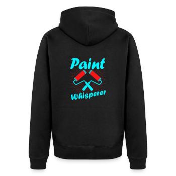 Paint Whisperer Job Professional Painter - Unisex Premium Bio Zip Hoodie - Schwarz - Hinten - Nico (187cm)
