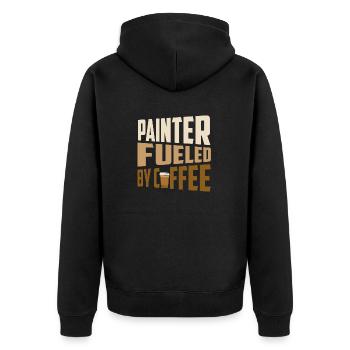 Painter Fueled By Coffee Profession Job - Unisex Premium Organic Zip Hoodie - black - Back - Nico (187cm)