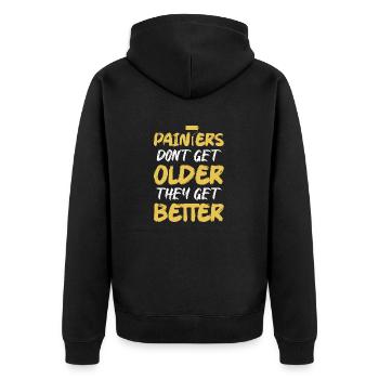 Les peintres ne vieillissent pas, ils deviennent meilleurs professio - Veste à capuche bio Premium Unisexe - noir - Dos - Nico (187cm)