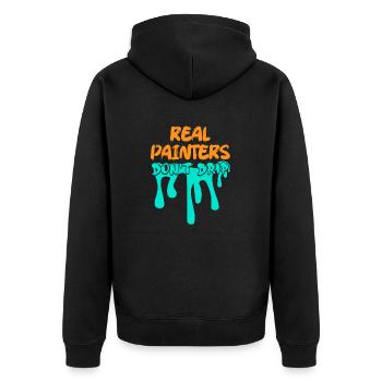 Real Painters Don't Drip Job Profession - Unisex Premium Organic Zip Hoodie - black - Back - Nico (187cm)