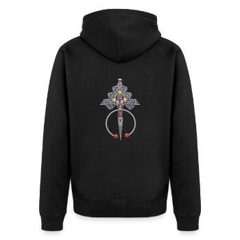 AMAZIGH MAROKKO BERBER - Unisex Premium Bio Zip Hoodie - Schwarz - Hinten - Nico (187cm)