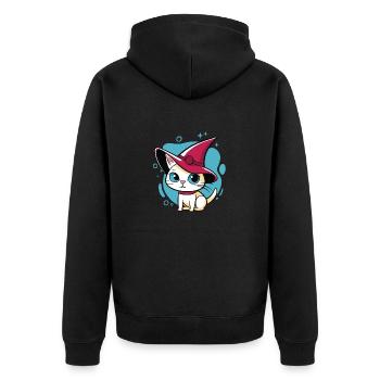 Cute kitty - Unisex Premium Organic Zip Hoodie - black - Back - Nico (187cm)