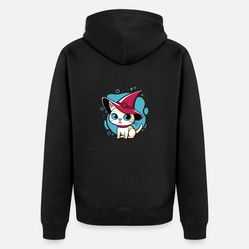 Süßes Kätzchen - Unisex Premium Bio Zip Hoodie - Schwarz
