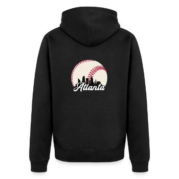 Atlanta Baseball Skyline Atlanta Stadtbild - Unisex Premium Bio Zip Hoodie - Schwarz - Hinten - Nico (187cm)