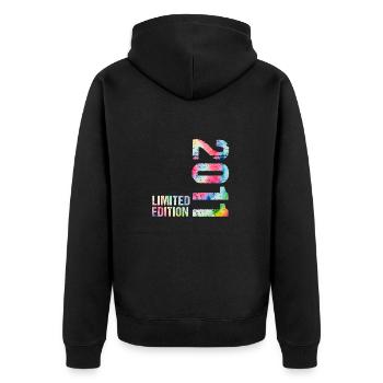18 JAHRE 18. GEBURTSTAG LIMITED EDITION 2011 - Unisex Premium Bio Zip Hoodie - Schwarz - Hinten - Nico (187cm)