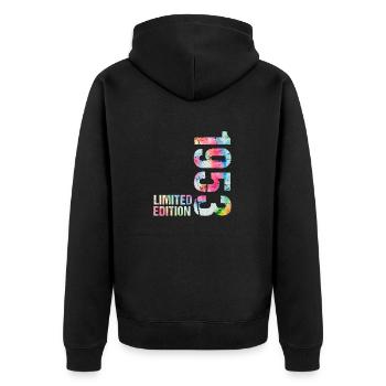 18 JAHRE 18. GEBURTSTAG LIMITED EDITION 1953 - Unisex Premium Bio Zip Hoodie - Schwarz - Hinten - Nico (187cm)