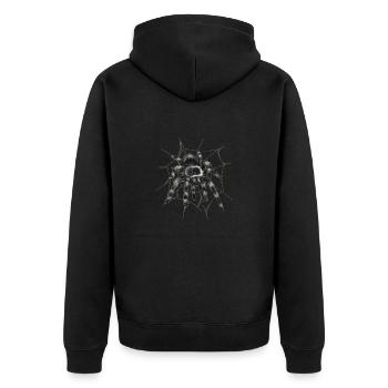 Schwarze Vogelspinne - Unisex Premium Bio Zip Hoodie - Schwarz - Hinten - Nico (187cm)