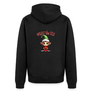 What the Elf - Cooler lustiger Elf für Weihnachten Holida - Unisex Premium Bio Zip Hoodie - Schwarz - Hinten - Nico (187cm)