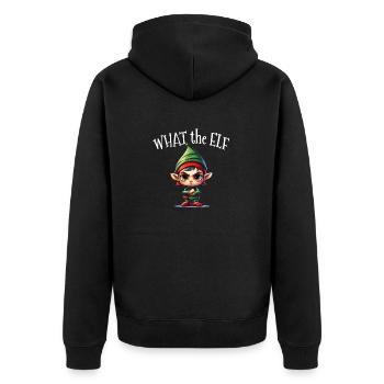 What the Elf - Christmas Elf Funny Design - Unisex Premium Bio Zip Hoodie - Schwarz - Hinten - Nico (187cm)