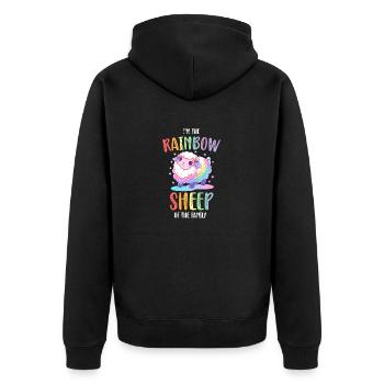 Rainbow Sheep LGBTQ Transgender Pride Community - Veste à capuche bio Premium Unisexe - noir - Dos - Nico (187cm)
